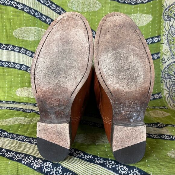 Frye Melissa Cognac Vintage Leather Riding Boots Size 6.5 - Picture 11 of 16